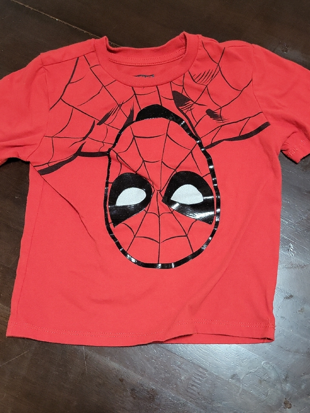 Marvel Red Spider-Man Web Mask Graphic Tee